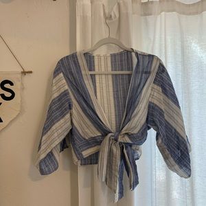 Blue tie top